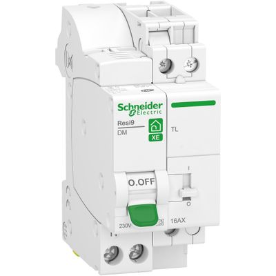 Télérupteur 16A + disjoncteur divisionnaire 16A courbe C 3kA embrochable - Resi9 XE SCHNEIDER ELECTRIC