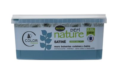 Peinture naturelle murale Baltique satin 2,5 L - DEFI NATURE