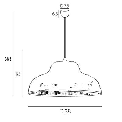 Suspension rotin naturel E27 Ø38 cm SAMENA - COREP