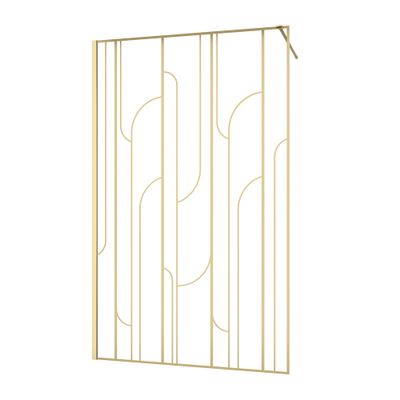 Paroi de douche à l'italienne 120x195 cm profilé noir verre transparent 6 mm Art Deco - AURLANE
