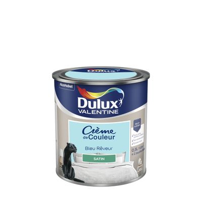 Peinture Crème de Couleur Bleu Rêveur satin 0.5 L - DULUX VALENTINE