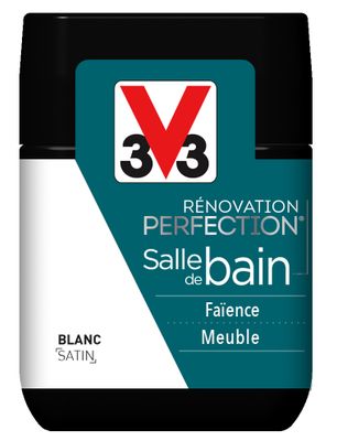 Peinture de rénovation pour salle de bain blanc satin 75 mL - V33