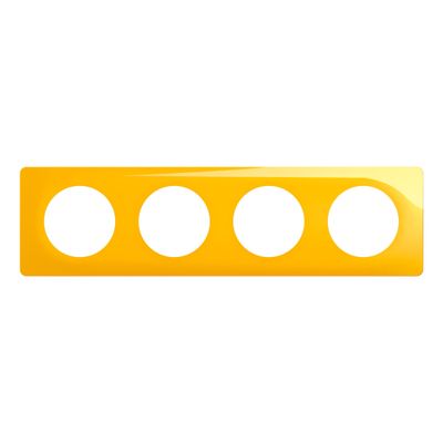 Plaque de finition 4 postes Jaune safran - Céliane LEGRAND