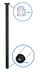 Pied de table rond noir diamètre 30 x 700 mm
