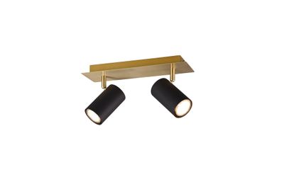 Réglette 2 spots GU10 Marley noir et or 2x35W - TRIO