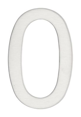 Chiffre 0 adhésif hauteur 76 mm inox THIRARD