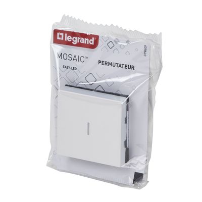 Permutateur encastrable 2 modules Blanc - Mosaic LEGRAND