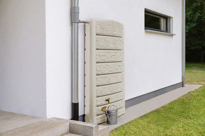 Récupérateur d'eau de pluie mural 400 litres Extraslim Stone sable GRAF