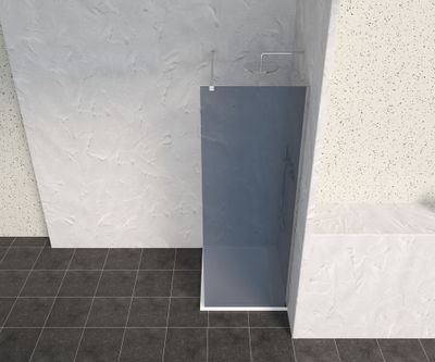 Paroi de douche à l'italienne 70x200 cm profilé chrome verre fumé 8 mm Signature - OCEA