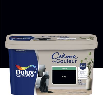 Peinture Crème de Couleur Noir satin 2,5 L - DULUX VALENTINE
