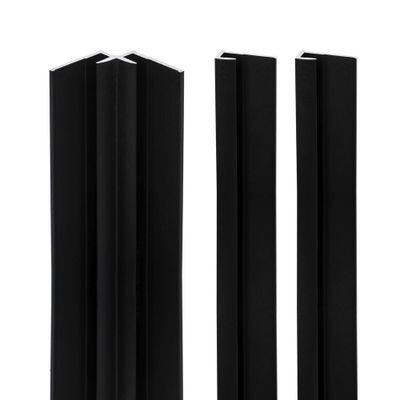 Profilés d'angle noir 2x finitions 1x angle intérieur pour panneaux muraux 210 cm - SCHULTE