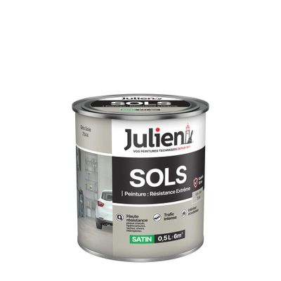 Peinture sol extrême gris soie RAL 7044 0,5 L - JULIEN