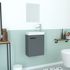 Lave-mains de salle de bains Sweet 41 x 50 x 22 cm MDF gris + miroir 35 x 44 cm