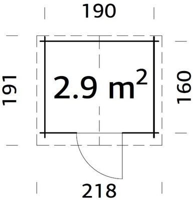 Abris de jardin en bois naturel Pablo 1 2,9 m² épaisseur 19mm WHITE WOOD