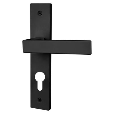 Poignées de porte sur plaques à cylindre Loft noir mat ALPERTEC