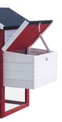 Poulailler standard bicorps couvert avec toit bitumé 2 pentes rouge et blanc 0,94 m² , Livraison à domicile incluse - HABRITA