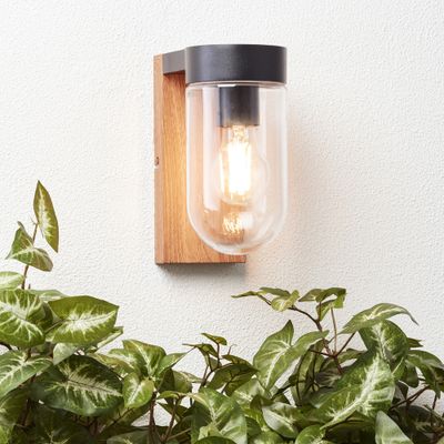 Applique extérieur E27 Cabar bois et noir IP44 40W - BRILLIANT