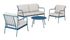 Salon de jardin Noa II 4 personnes en acier bleu/beige PROLOISIRS Livraison à domicile incluse