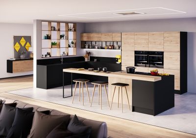 Façade tiroir effet bois naturel avec poignée intégrée pour meuble de cuisine Syncron ANV-02 OAK 27,6 x 80 cm OFITRES