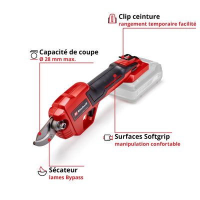 Sécateur sans fil GE-LS 18 Li-Kit Batterie EINHELL