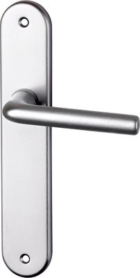 Poignées de porte sur plaques sans trou Tignes aluminium argent ALPERTEC