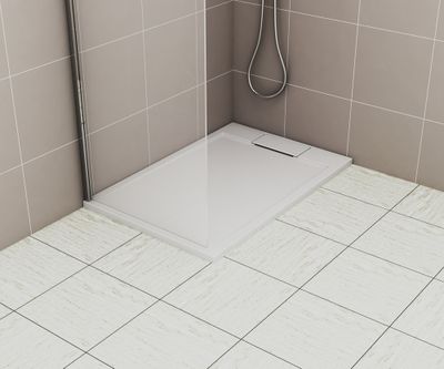 Receveur de douche 80x120 cm résine blanc brillant Island - OCEA