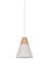 Suspension Sofia métal blanc et bois E27 Ø 20 cm- COREP