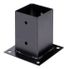 Embase poteau bois carré métal galvanisé laqué noir - 91 x 91 x 150 mm - ALBERTS