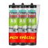 Mastic colle AB acrylique bâtiment blanc 300 ml par 3 RUBSON