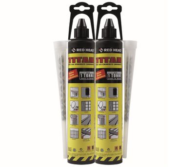 Scellement chimique 300 ml ton pierre cartouches par 2 RED HEAD