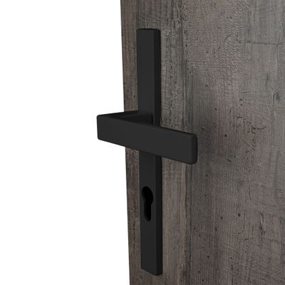 Poignées de porte sur plaques étroites à cylindre Loft noir mat ALPERTEC