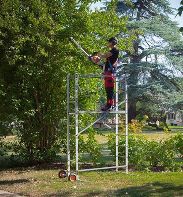Echafaudage roulant HobbyStep H4 Jardin 1,70 /  3,70 m aluminium - HAILO
