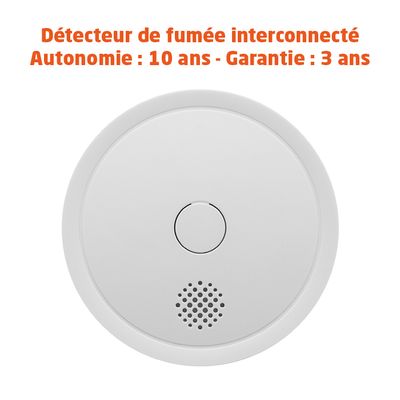 Détecteur de fumée interconnectable Autonomie 10 ans - EVACUATE