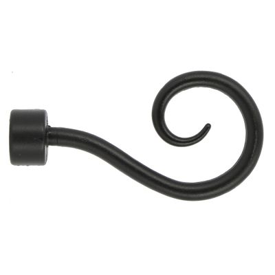 Embout déco crosse à visser en métal diam 16 mm Finition Noir mat - MOBOIS