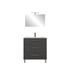 Meuble de salle de bains sur pieds gris L 80 cm 3 tiroirs avec vasque et miroir Volta
