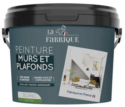Peinture murs et plafonds blanc satin 10 L - LA FABRIQUE
