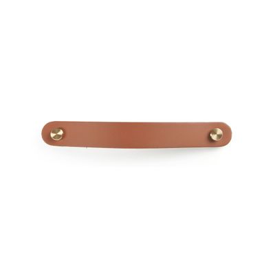 Poignée de meuble cuir chameau entraxe 128 mm REI
