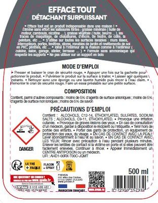 Nettoyant multi-usages Efface tout 500ml SPADO