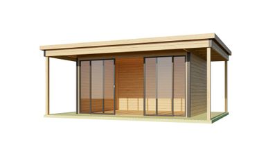Abri de jardin en bois Domeo 4 12,80 m² + 9,00 m² LASITA MAJA Livraison à domicile incluse