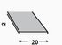 Profilé plat aluminium brut 20 x 2 mm 2 m CQFD
