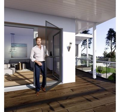 Kit moustiquaire pour porte en aluminium anthracite 100x210 cm WINDHAGER