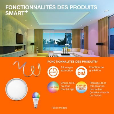Ampoule WIFI flamme E14 RGB 4.9 W = 470 lumens OSRAM