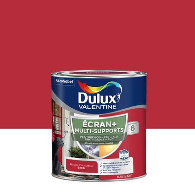Peinture Ecran+ Multi-supports Satin Rouge Coquelicot 0,5 L - DULUX VALENTINE