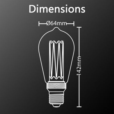 Ampoule LED ST64 Hologramme Edison verre ambré 4 W = 200 Lumens blanc chaud XANLITE