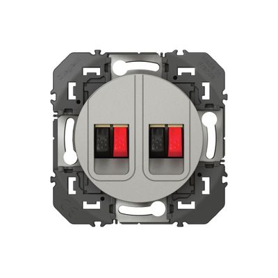 Prise haut-parleur encastrable double Aluminium - Dooxie LEGRAND