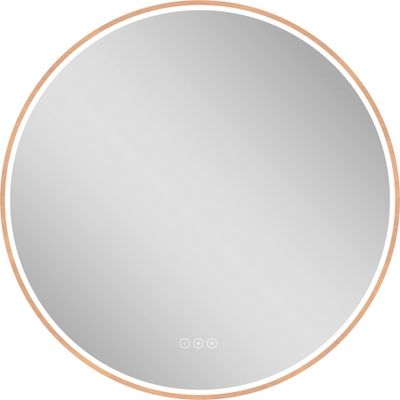 Miroir rond en bois lumineux D.90 cm Swann Wood MP GLASS