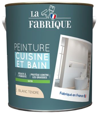 Peinture Cuisine & Bain Blanc Tendre satin 2,5 L - LA FABRIQUE