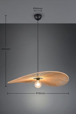 Suspension E27 Ø78 cm Laurine fil de papier naturel 40W - CASALUM