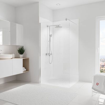Panneaux muraux de douche 100+100x210 cm décor blanc DécoDesign Brio - SCHULTE