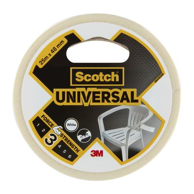 Ruban adhésif de réparation toile Universal blanc 25 m x 48 mm - SCOTCH
